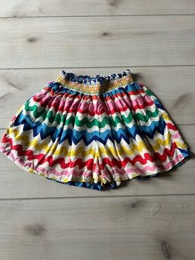 Mini Boden Multicolor Chevron Wave Elastic Waist Viscose Shorts